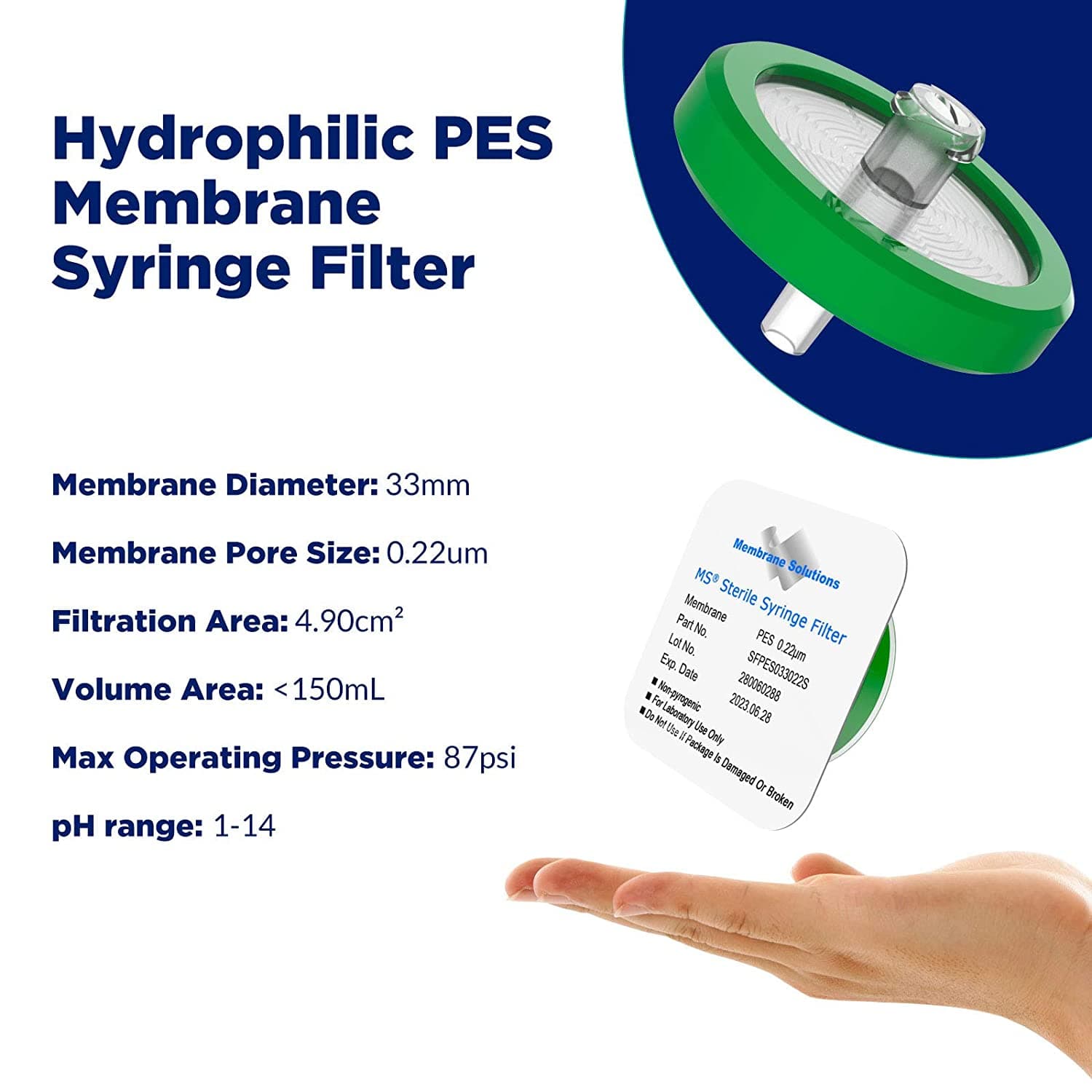 membrane PVDF 13mm 25mm Supor hplc syringe filters